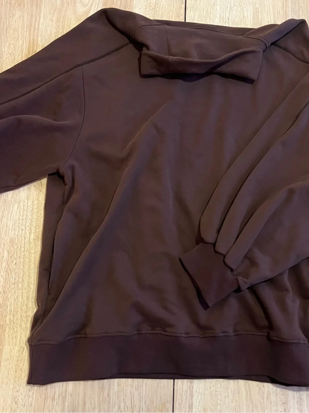 NWT LIT Activewear Chocolate Brown Oversized Funnel Neck Sweatshirt